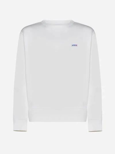 Autry Logo Cotton Sweatshirt In White