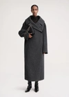 Totême Felt Wrap Coat Dark Grey Melange In Dark Grey Melange