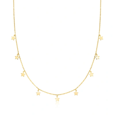 Canaria Fine Jewelry Canaria Italian 10kt Yellow Gold Mini Star Station Necklace