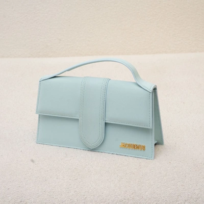 Pre-owned Jacquemus Le Bambino Light Blue Leather Shoulder Ba