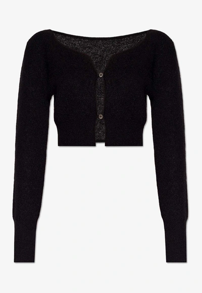 Jacquemus Black Le Cardigan Alzou Cropped Cardigan