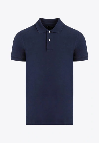 Tom Ford Basic Tennis Polo T-shirt In Blue