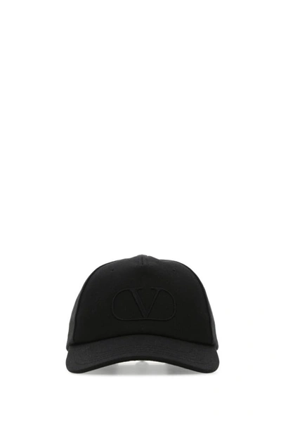 Valentino Garavani Man Black Cotton Baseball Cap