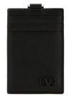 VALENTINO GARAVANI VALENTINO GARAVANI MAN BLACK LEATHER CARD HOLDER