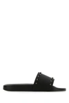 VALENTINO GARAVANI VALENTINO GARAVANI MAN BLACK RUBBER ROCKSTUD SLIPPERS