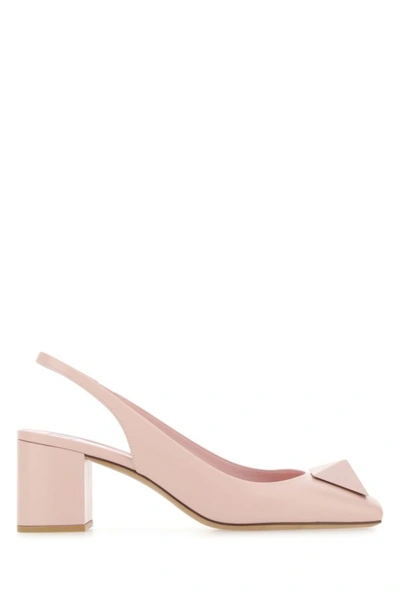 Valentino Garavani Pastel Pink Leather One Stud Pumps