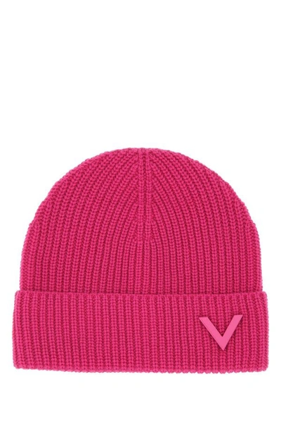 Valentino Garavani Woman Pink Pp Cashmere Beanie Hat