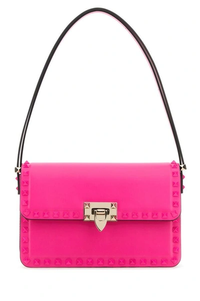 Valentino Garavani Woman Pink Pp Leather Rockstud Shoulder Bag