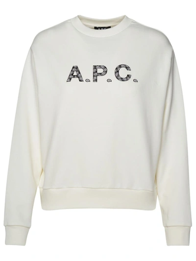 Apc A.p.c. Logo-printed Crewneck Sweatshirt In White