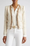 L Agence Greta Chain Jacket In Champagne Gold