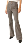 Free People Jayde Railroad High Waist Flare Jeans In Train Carstripe