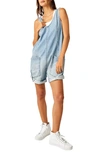 FREE PEOPLE FREE PEOPLE HIGH ROLLER DENIM SHORT OVERALLS