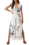 FREE PEOPLE BO FLORAL EMBROIDERED COTTON DRESS