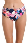 LA BLANCA LA BLANCA SHIRRED BANDED HIPSTER BIKINI BOTTOMS