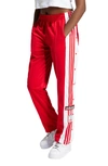 Adidas Originals Straight Trousers With Elastic Waistband And Side Stripes In Better Scarlet