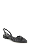 Kenneth Cole New York Women's Cayla Crochet Block Heel Slingback Pumps In Black Woven