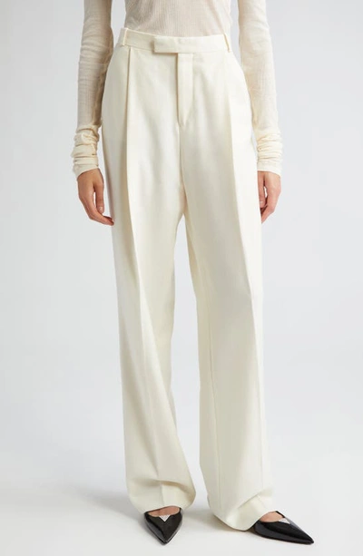 Bite Studios Ecole Flannel-wool Pants In Off White