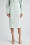 Bite Studios Floral Jacquard Organic Cotton Blend Skirt In Pale Opal