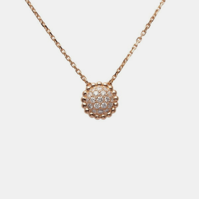 Pre-owned Van Cleef & Arpels Perlée 18k Rose Gold Diamond Necklace