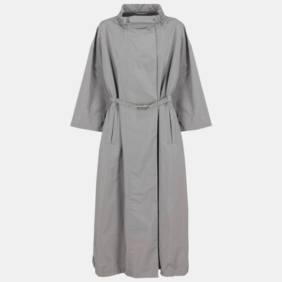 Pre-owned Brunello Cucinelli Women's Synthetic Fibers Raincoat - Grey - L