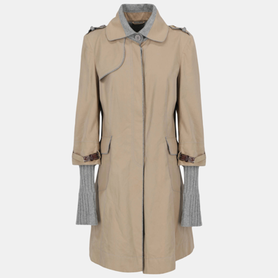Pre-owned Brunello Cucinelli Women's Cotton Raincoat - Beige - M