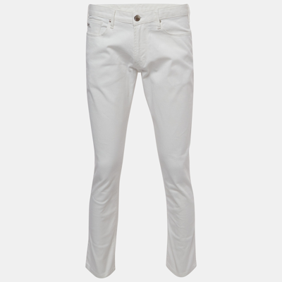 Pre-owned Emporio Armani White Denim Slim Fit Jeans L/waist 34.5"