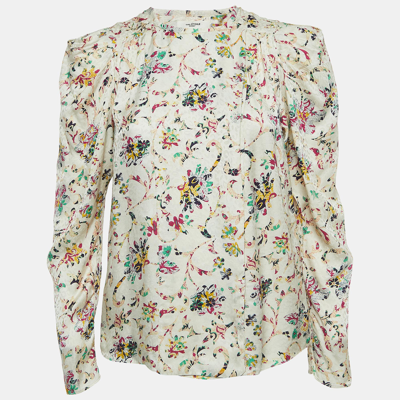 Pre-owned Isabel Marant Étoile Multicolor Print Crepe Long Sleeve Blouse Xs