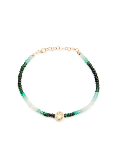 Roxanne First The Smiley Sapphire Beaded Bracelet In Green