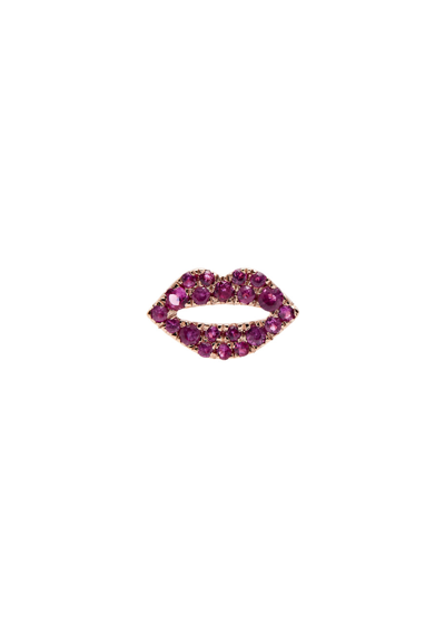 Roxanne First Scarlett Kiss 14kt Rose Gold Single Stud Earring In Pink