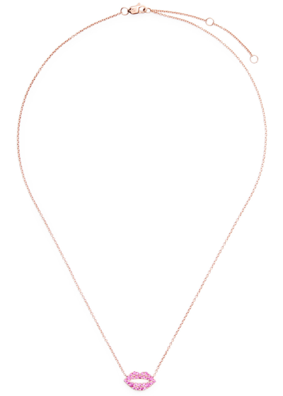 Roxanne First Scarlett Kiss 14kt Rose Gold Necklace In Pink