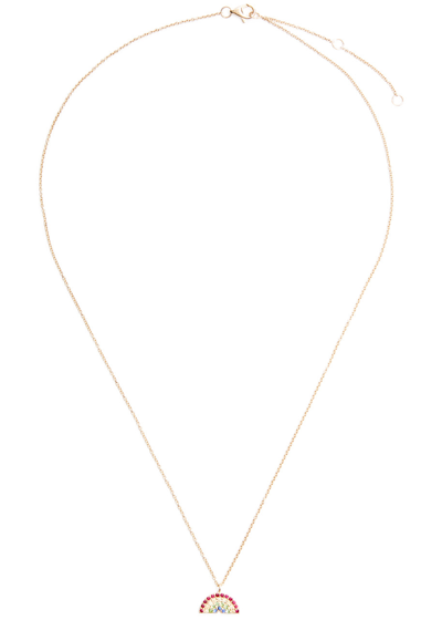 Roxanne First Rainbow 14kt Gold Necklace In Multicoloured 1
