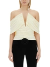 Magda Butrym V-neck Wrap-around Blouse In Ivory