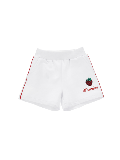 Monnalisa Kids'   Two-tone Fleece Shorts In White