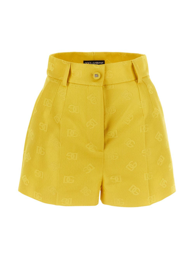 Dolce & Gabbana Cotton Shorts In Yellow