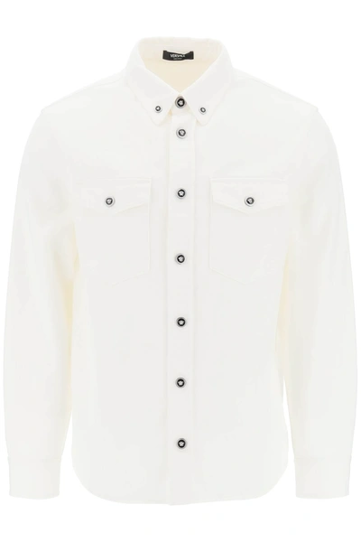 Versace White Medusa-buttons Denim Shirt