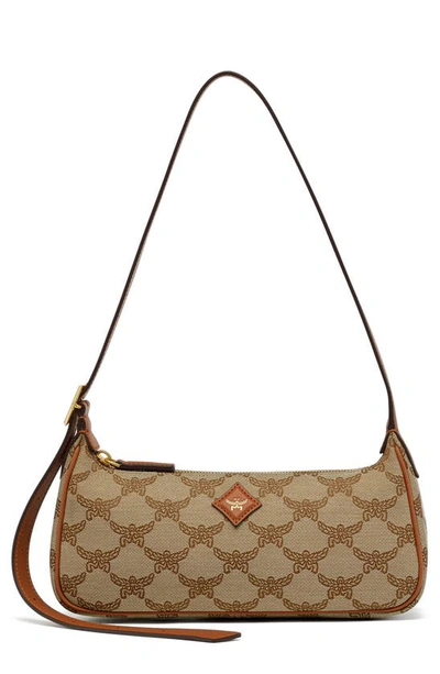 Mcm Small Himmel Shoulder Bag In Beige