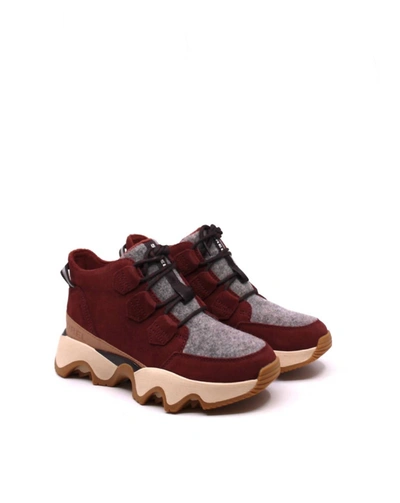 Sorel Kinetic Impact Caribou Sneaker Shoe In Spice/blackened Brown In Beige