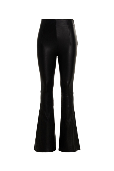 Amiri High Waist Flared Leather Leggings In Negro