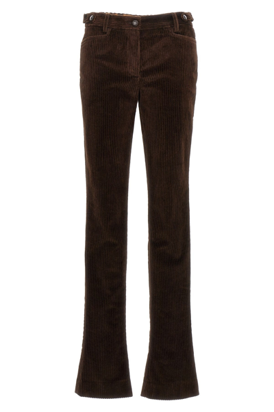 Dolce & Gabbana Corduroy Flared Trousers In Brown