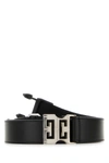 GIVENCHY GIVENCHY MAN BLACK LEATHER AND FABRIC BELT