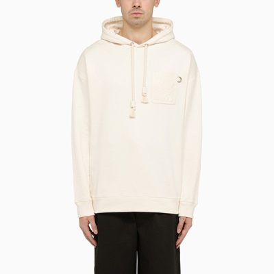 LOEWE LOEWE WHITE HOODIE WITH ANAGRAM LOGO MEN