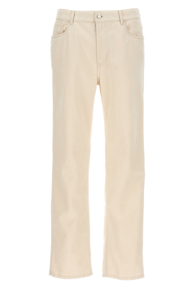 Prada Logo-plaque Straight-leg Jeans In Multi-colored