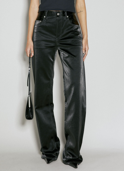 Saint Laurent Women Long Extreme Baggy Jeans In Black