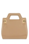 Ferragamo Beige Wanda Mini Satchel Bag In Brown
