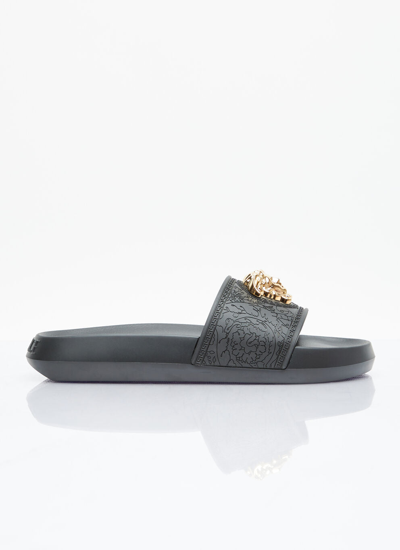 Versace Women Medusa Slides In Black