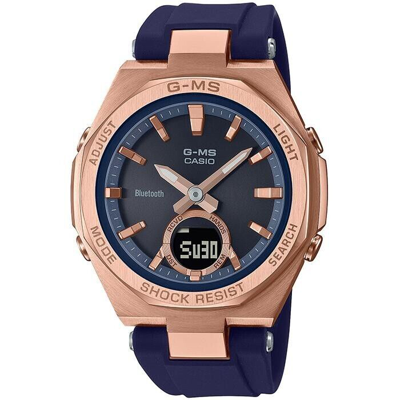 Pre-owned Casio Baby-g G-ms Msg-b100g-2ajf Women's Watch Solar Bluetooth Navy Resin Band