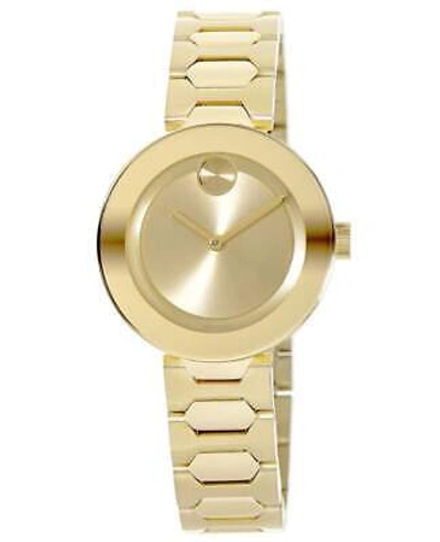 Pre-owned Movado Bold Yellow Gold Tone Stainless Steel Women's Watch 3600382