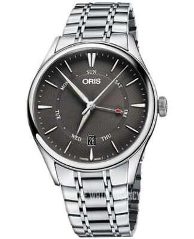 Pre-owned Oris Artelier Pointer Day Date Grey Men's Watch 755 7742 4053-07 8 21 88