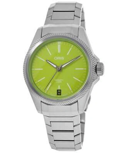 Pre-owned Oris Propilot X Kermit Green Dial Titanium Men's Watch 01 400 7778 7157-set
