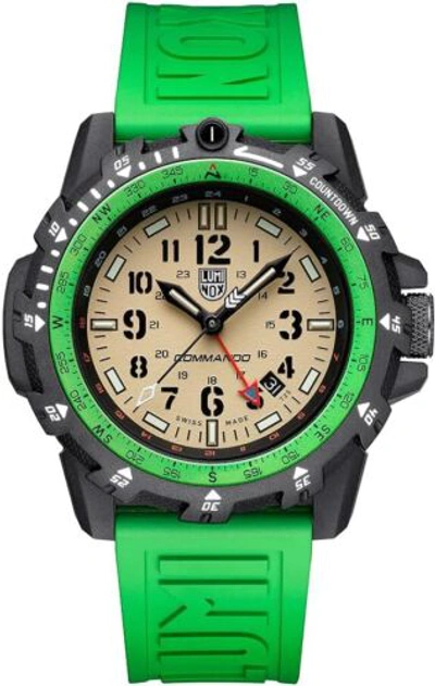 Pre-owned Luminox Commando Raider 3320 Series Military Watch, 46mm, Green